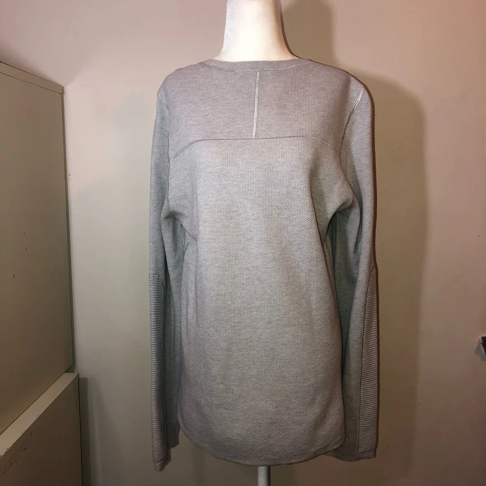 NWT HELMUT LANG Light Gray Cotton Cashmere Blend Knit Pullover Sweater